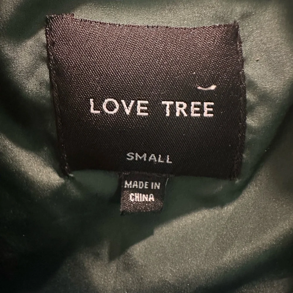 Love Tree Forest Green and Cream Varsity Jacket - Picture 2 of 10